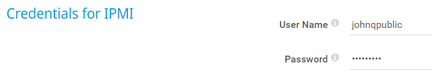 Credentials for IPMI Credentials for IPMI