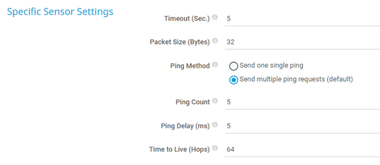 Specific Sensor Settings Specific Sensor Settings